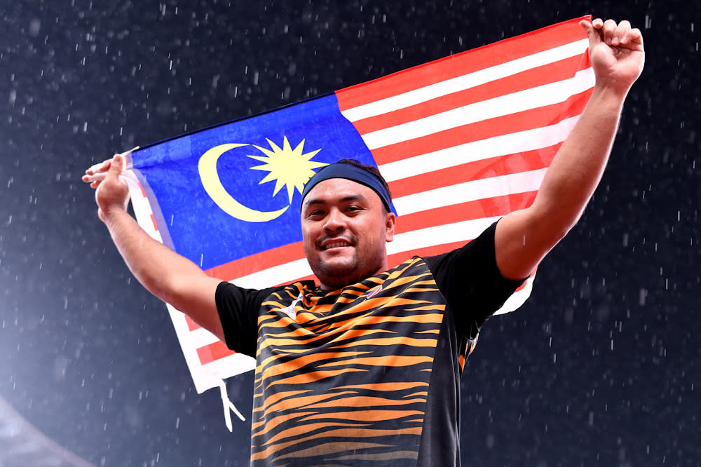 Malaysia’s Paralympic shot putter Muhammad Ziyad Zolkefli competed in the F20 shot put event (learning difficulties category) at the Tokyo 2020 Paralympic Games at the Olympic Stadium August 31, 2021. — Bernama pic