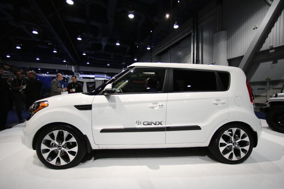QNX technology concept car for acoustics based on a modified Kia Soul is showcased at the International Consumer Electronics Show(CES) on Tuesday, Jan. 7, 2014, in Las Vegas. (AP Photo/Jae C. Hong)