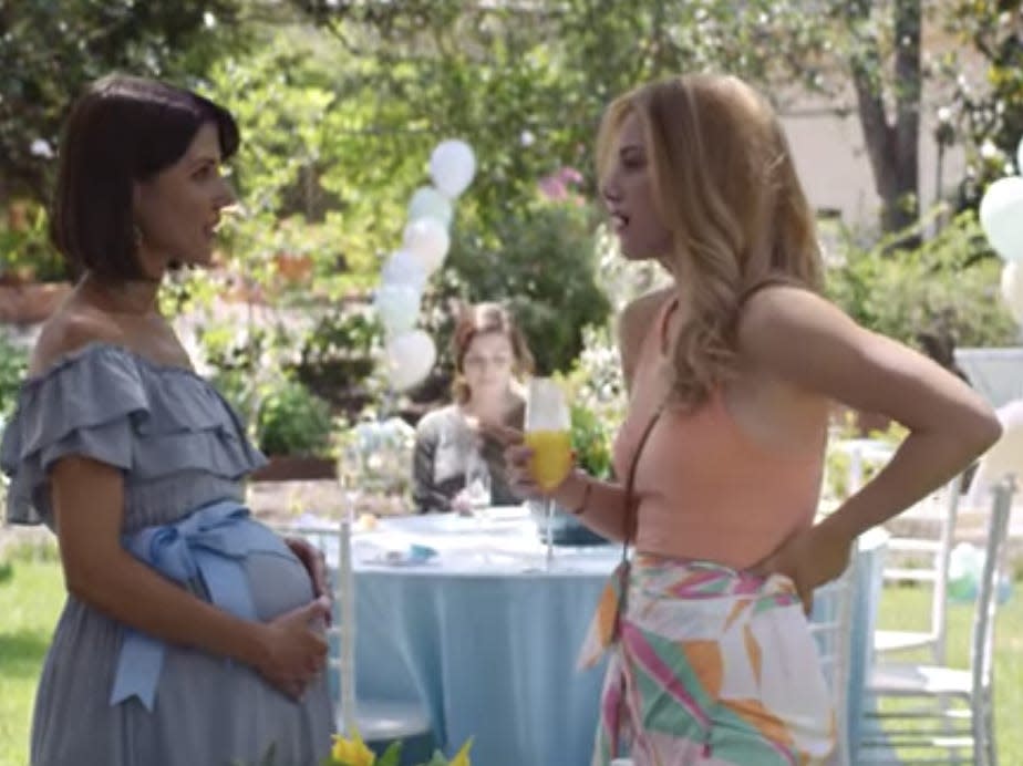 nicole and natalie at nicole's backyard baby shower in look both ways