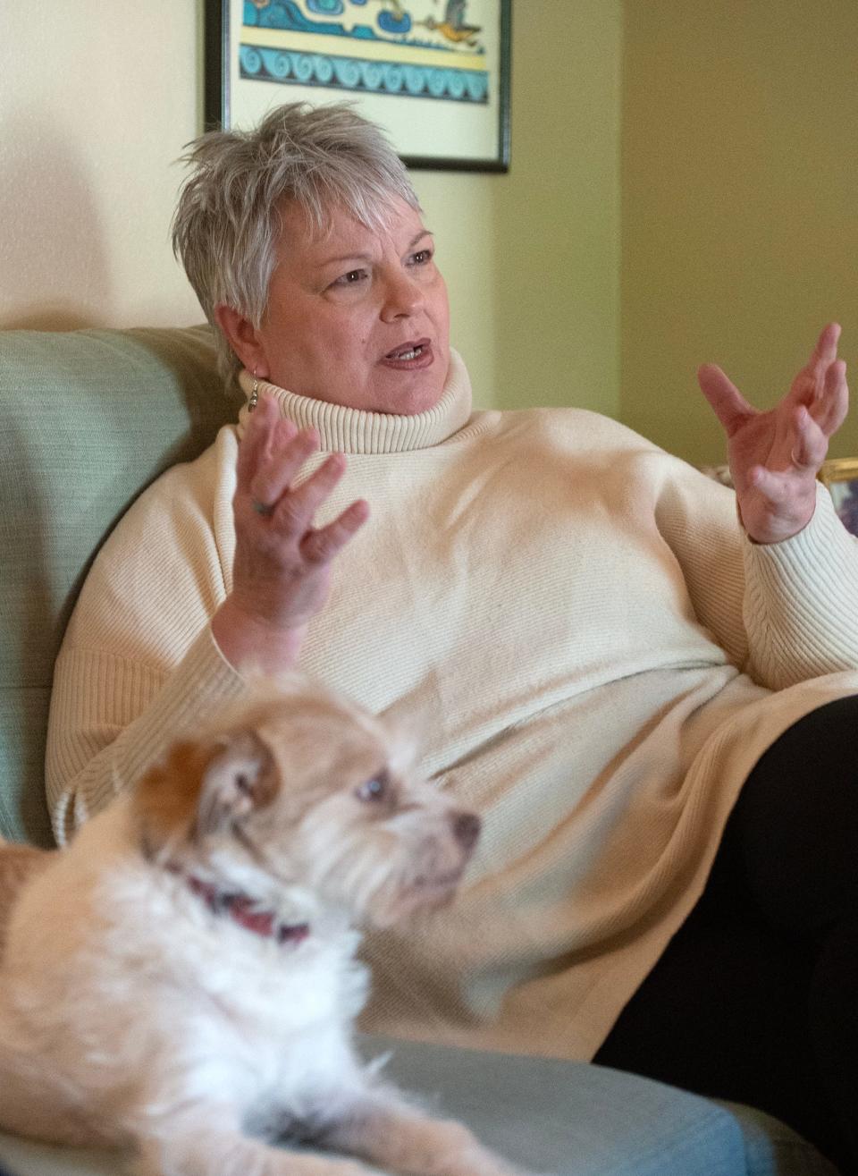 LGBTQ+ advocate Kathy Garner, in the Hattiesburg home she shares with her wife, the Rev. Susan Hrostowski, speaks about their life together, their legal battles, and why they have chosen to stay in Mississippi, Thursday, Nov. 29, 2023.