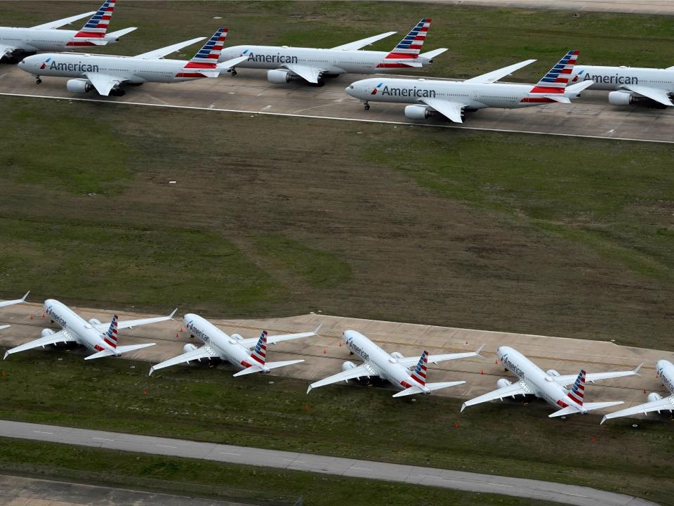 Grounded planes American Airlines