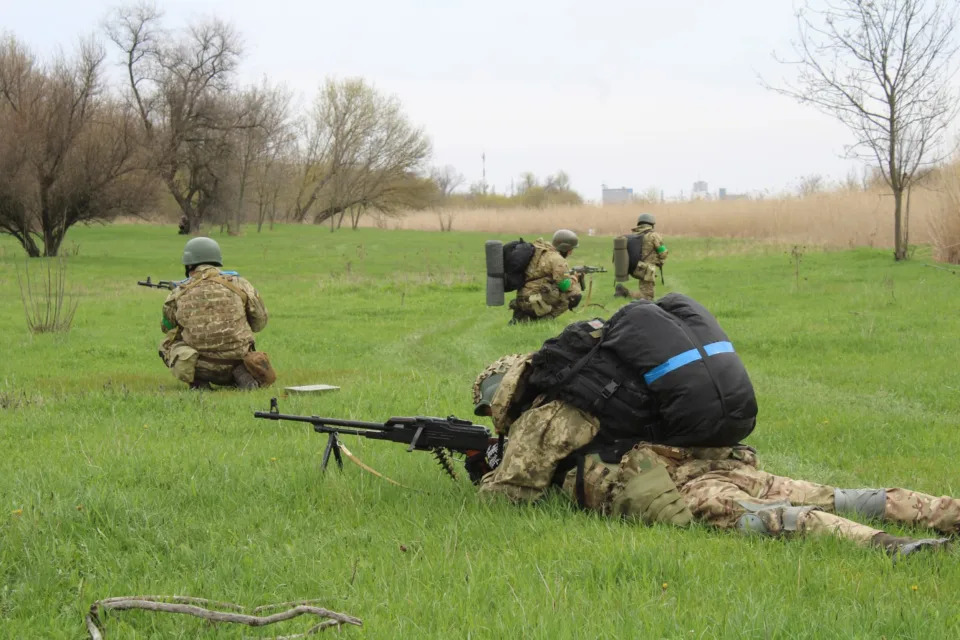 Ukrainian special operations troops train with the Mozart Group. (Courtesy Andrew Milburn)