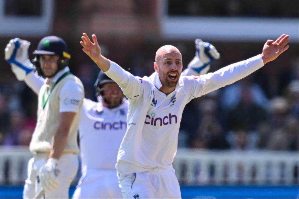 Major blow: England have lost Jack Leach for the entire Ashes series due to a back fracture (AFP via Getty Images)