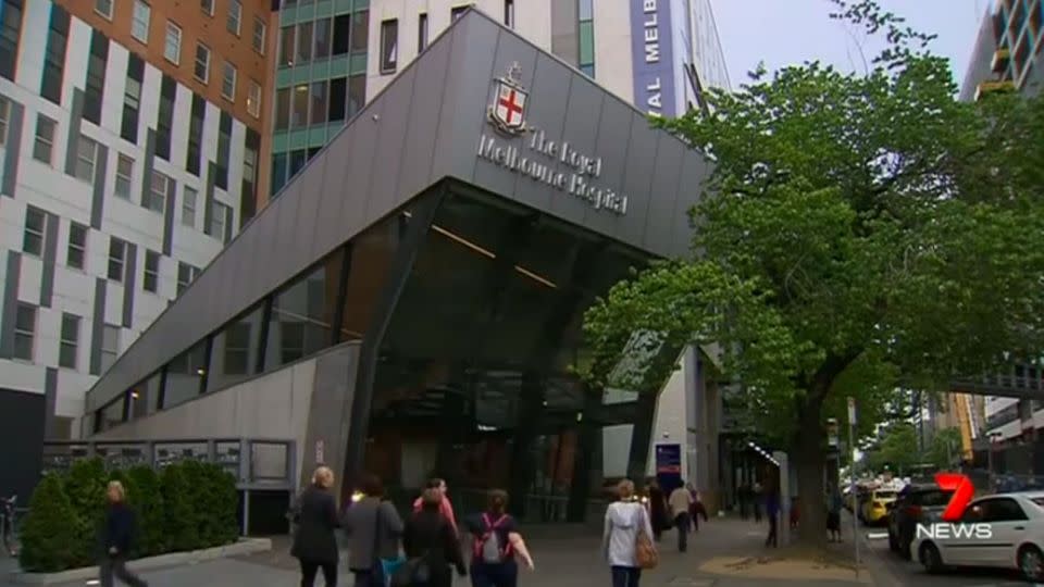 Mrs Adams was taken to the Royal Melbourne Hospital. Photo: 7News