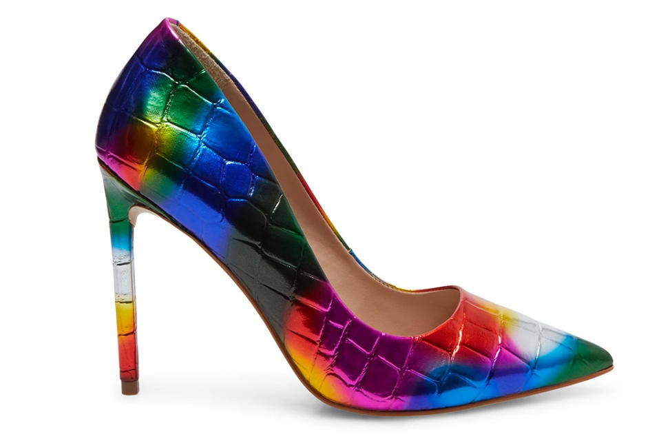 heels, pumps, rainbow, shoes, steve madden