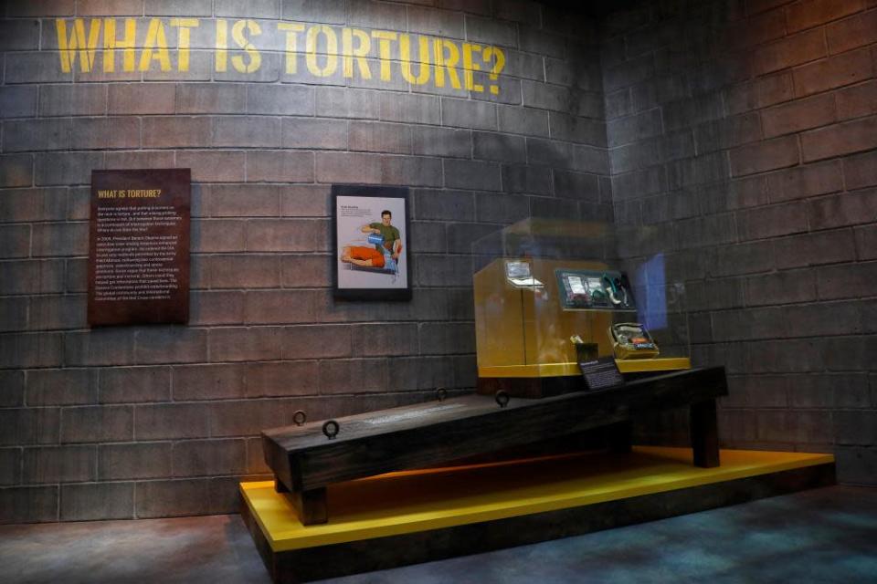 An exhibit on waterboarding at the International Spy Museum in Washington DC.