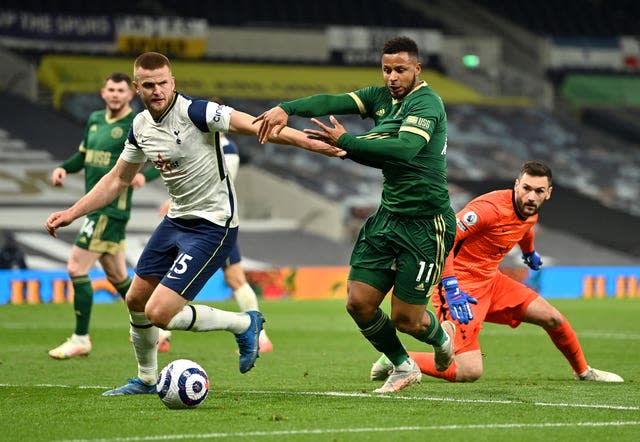 Eric Dier (left) in action for Tottenham