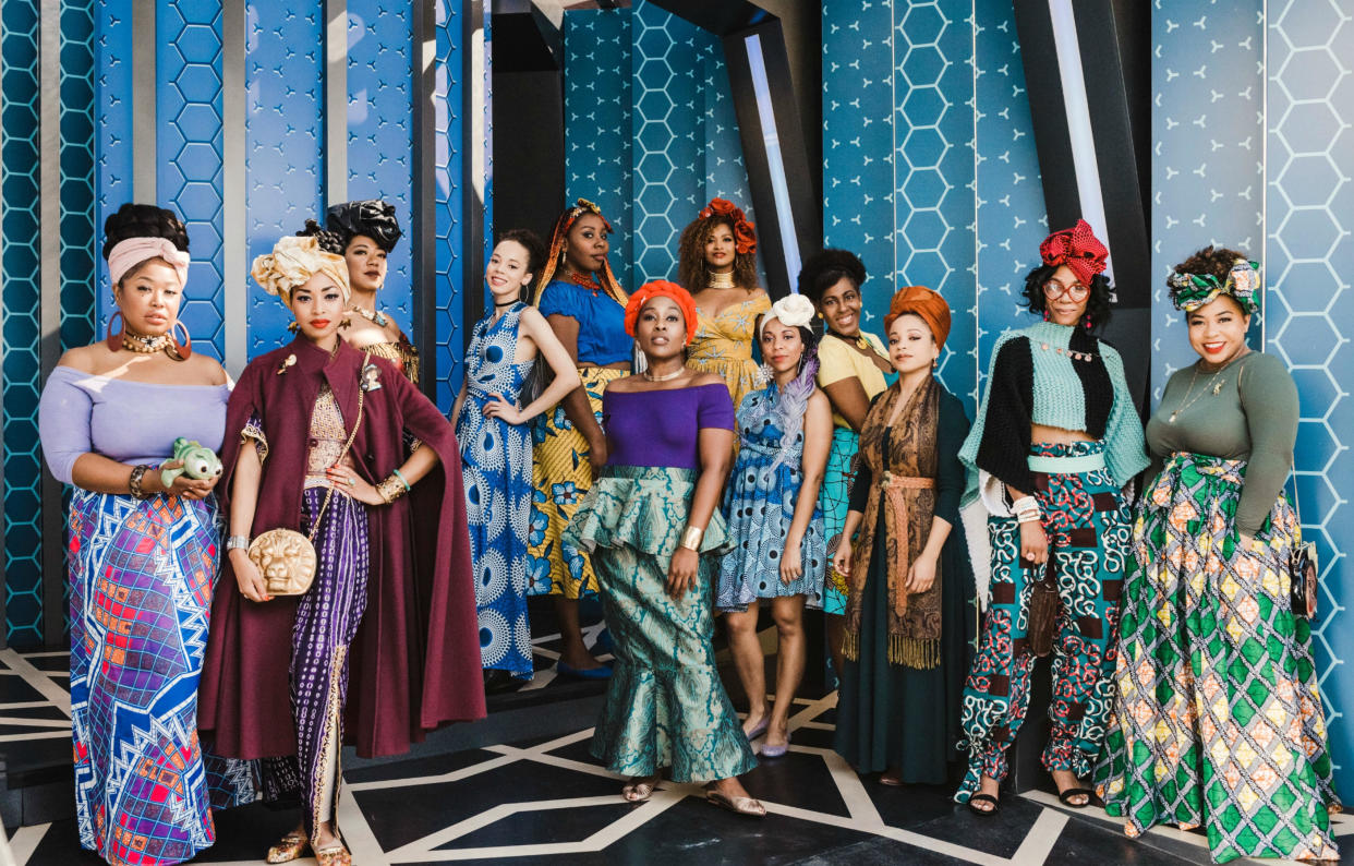 Audrey Young and 13 other women went to Disneyland adding an African flare to the looks of their favorite Disney princesses. (Photo: Madeline Barr)