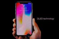 <p>The iPhone X is the first Apple device with an OLED screen, which makes for better contrast, more vibrant images and richer blacks. (Photo by Justin Sullivan/Getty Images) </p>