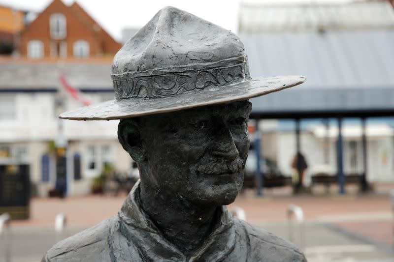 Una estatua de Robert Baden-Powell en Poole, Reino Unido, el 10 de junio de 2020