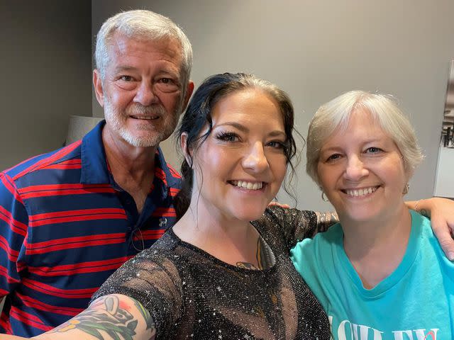 <p>Ashley McBryde Instagram</p> Ashley McBryde with her mom Martha Wilkins and step-dad Doug Wilkins.