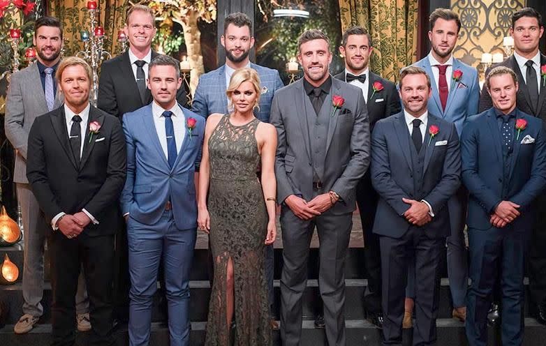 Things are set to be shaken up on The Bachelorette this week with the appearance of intruders. Who will make the cut? Source: Channel 10