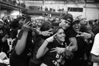 <p>The crowd is happy getting their money’s worth for charity during the “Bronx Tough Turkey Tussle” at the New York Expo Center in the Bronx, New York, on Nov. 16, 2017. (Photo: Gordon Donovan/Yahoo News) </p>