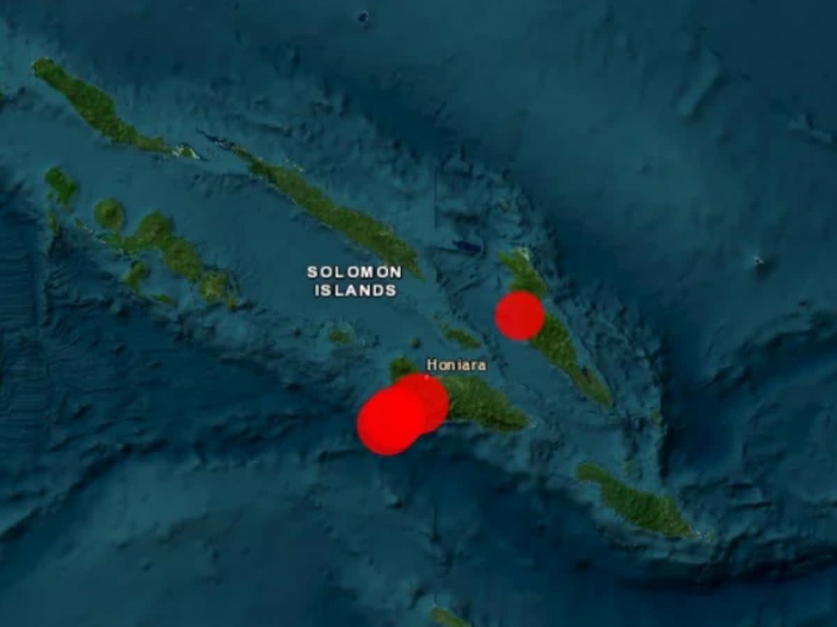 An earthquake on Tuesday was followed by strong and shallow aftershocks in the Solomon Islands (Geoscience Australia)