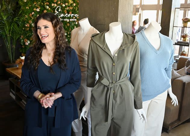 Idina Menzel unveils her QVC apparel line, Encore by Idina, May 18 in New York.  (Photo: Bryan Bedder via Getty Images)