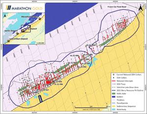 Location of Berry Deposit Exploration Drill Hole Collars VL-21-990 to VL-21-1003