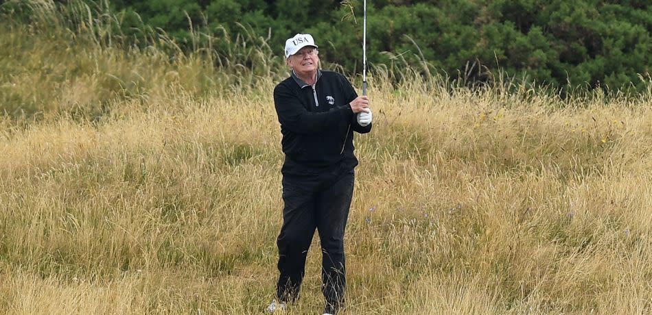 After More Than Month Away From The Links, Donald Trump Back To The Golf Course During Stay At Luxury Resort