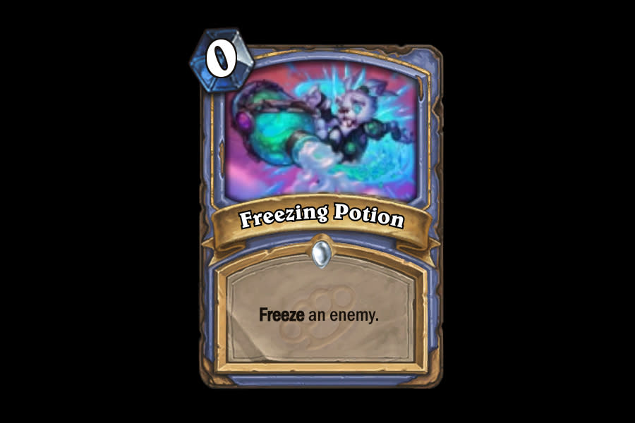 <p>Unless you're looking for an excuse to cast more spells (hi, Archmage Antonidas), Freezing Potion's single-target Freezing isn't exactly the most powerful spell you can pull out. Sure, it can save you from a few tight spots, but you'd probably be happier pulling it from a Kabal Chemist or a Babbling Book than running it in your main deck. </p>