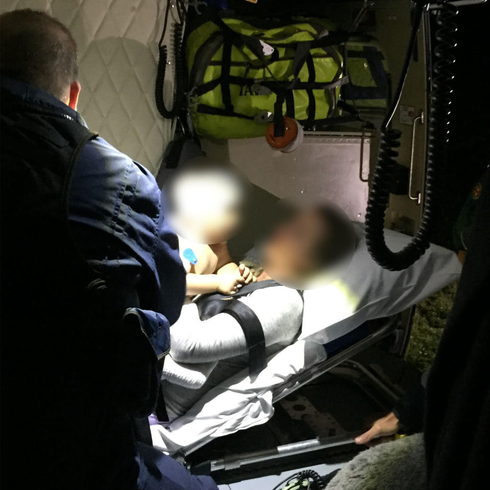 The 14-month-old boy was airlifted to hospital in a stable condition after being bitten on Fraser Island. Source: RACQ Careflight