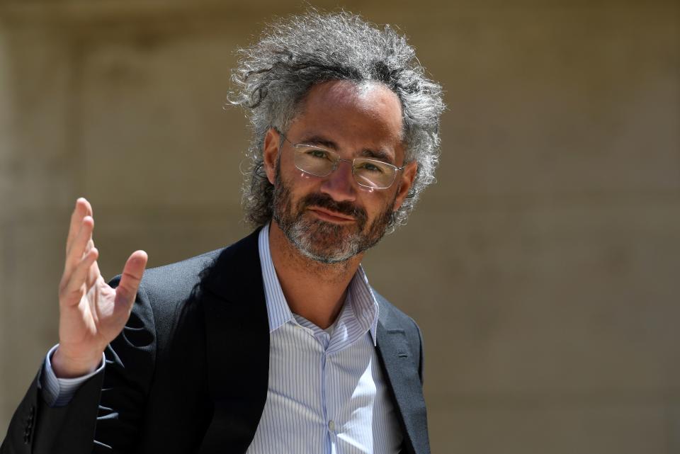 Alex Karp, CEO of Palantir arrives ahead of a "Tech For Good" meetup  at Hotel Marigny in Paris on May 15, 2019, held to discuss good conduct for technology giants. - French President and New Zealand's premier will host other world leaders and leading tech chiefs to launch an ambitious new initiative known as the "Christchurch call" aimed at curbing extremism online. The political meeting will run in parallel to an initiative launched by the French President called "Tech for Good" which will bring together 80 tech chiefs in Paris to find a way for new technologies to work for the common good. (Photo by Bertrand GUAY / AFP)        (Photo credit should read BERTRAND GUAY/AFP via Getty Images)