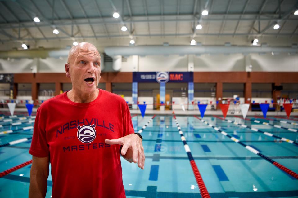 Swimmer Don Cooper gets ready for his daily swim at Centennial Sportsplex Aquatic Center in Nashville, Tenn., Thursday, July 28, 2022.