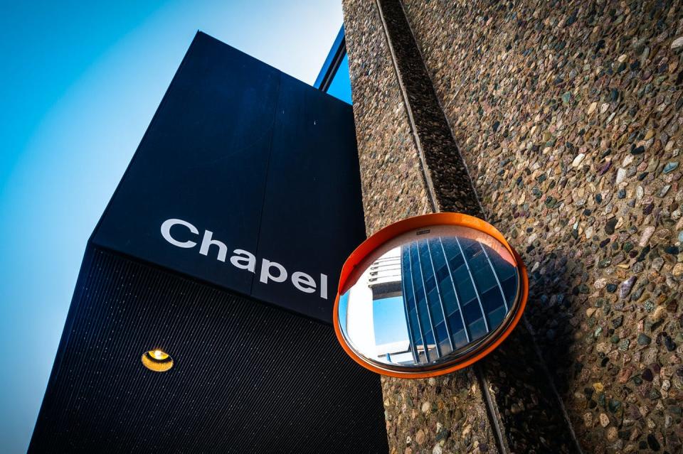 <span class="caption">Exterior sign of Our Lady of the Airways Chapel, at Logan International Airport.</span> <span class="attribution"><a class="link " href="http://armorfoto.com/" rel="nofollow noopener" target="_blank" data-ylk="slk:Randall Armor;elm:context_link;itc:0;sec:content-canvas">Randall Armor</a>, <a class="link " href="http://creativecommons.org/licenses/by-nd/4.0/" rel="nofollow noopener" target="_blank" data-ylk="slk:CC BY-ND;elm:context_link;itc:0;sec:content-canvas">CC BY-ND</a></span>