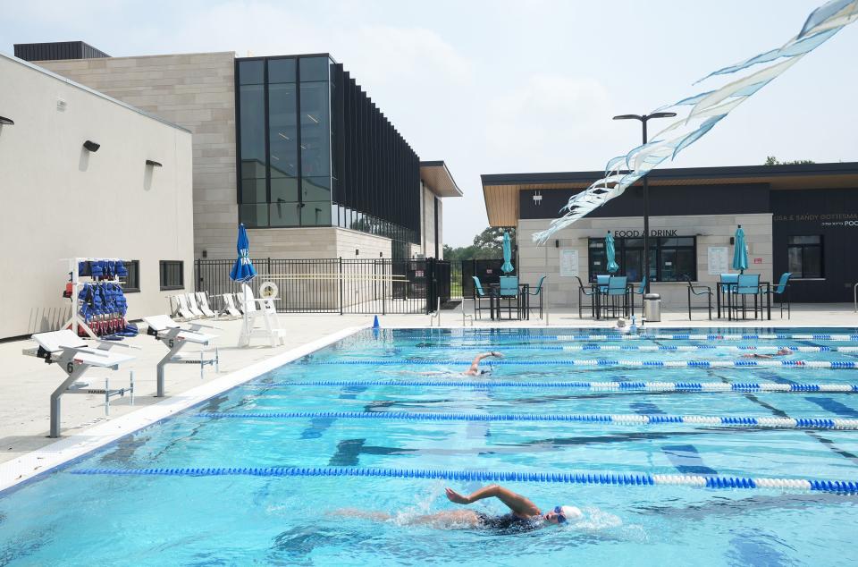 The new swimming pool at the Dell Jewish Community Center on the Shalom Austin campus is larger than the previous one and is part of a new aquatic center.