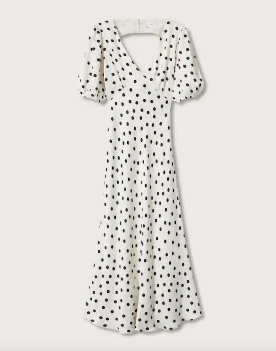 Robe Mango satinée à pois