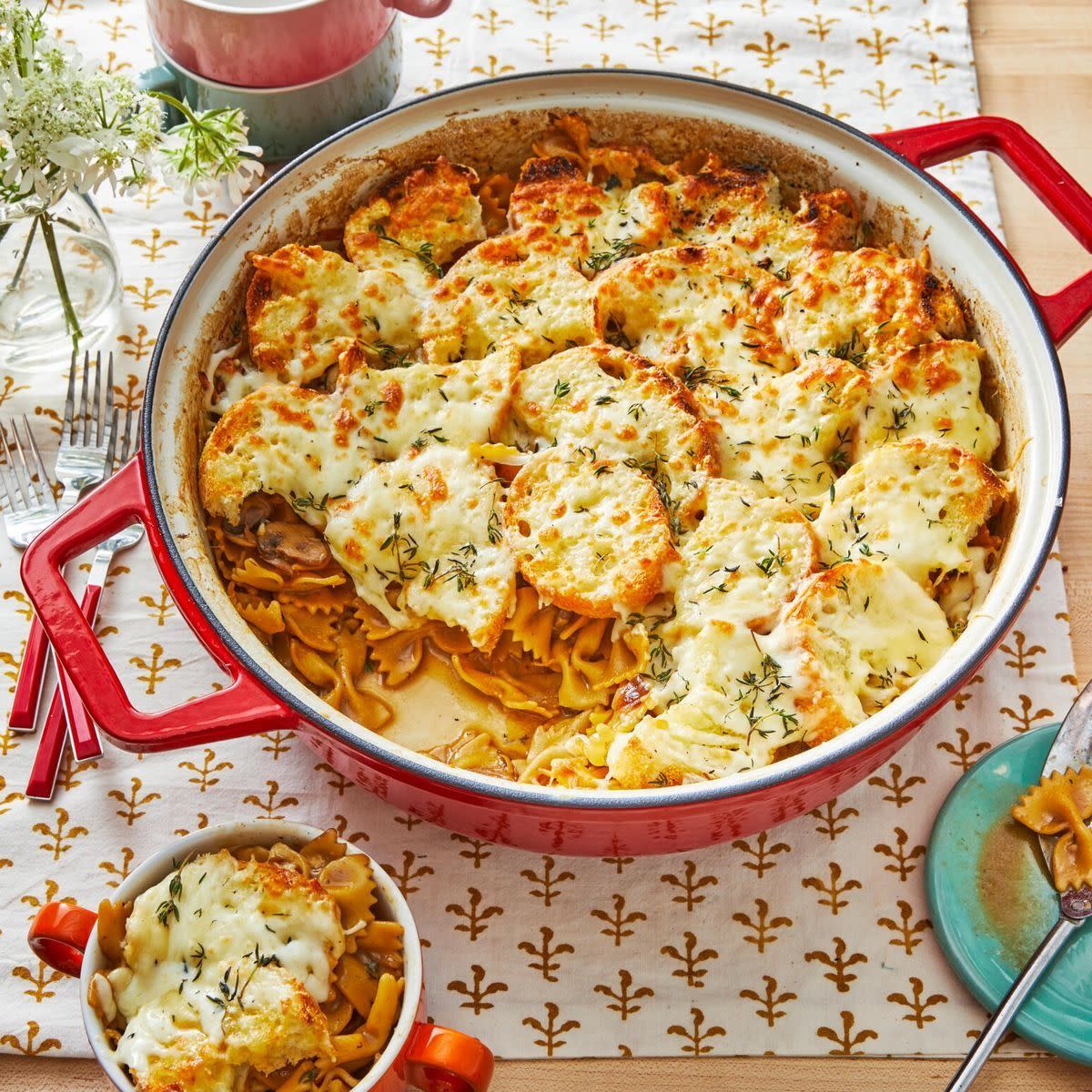 one pot french onion pasta fall recipe