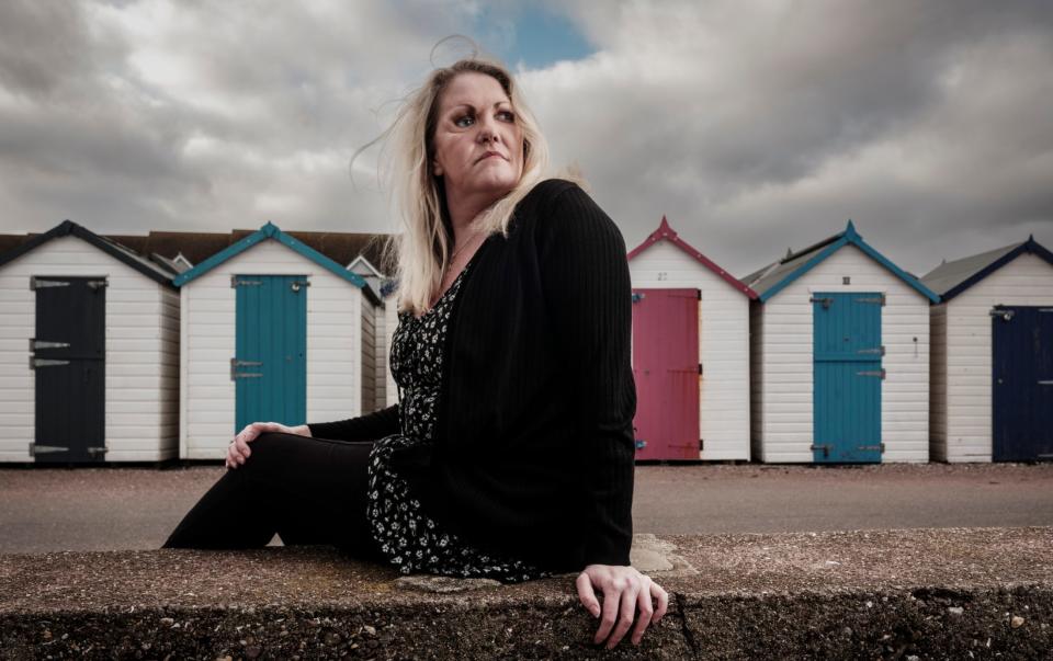 Vanessa Carter pictured on a beach near her home in Devon