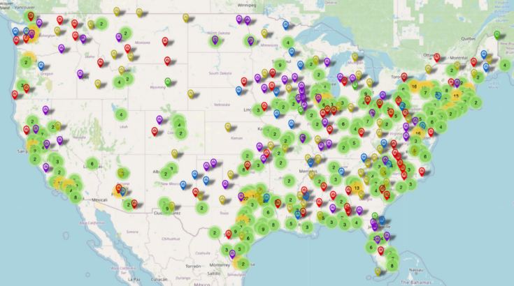 A map created by Doug Levin highlights every publicly disclosed cybersecurity incident at a K-12 school system since 2016. <a href="https://www.k12six.org/map" rel="nofollow noopener" target="_blank" data-ylk="slk:Click here to view an interactive version.;elm:context_link;itc:0;sec:content-canvas" class="link ">Click here to view an interactive version.</a> (Courtesy Doug Levin)<br>