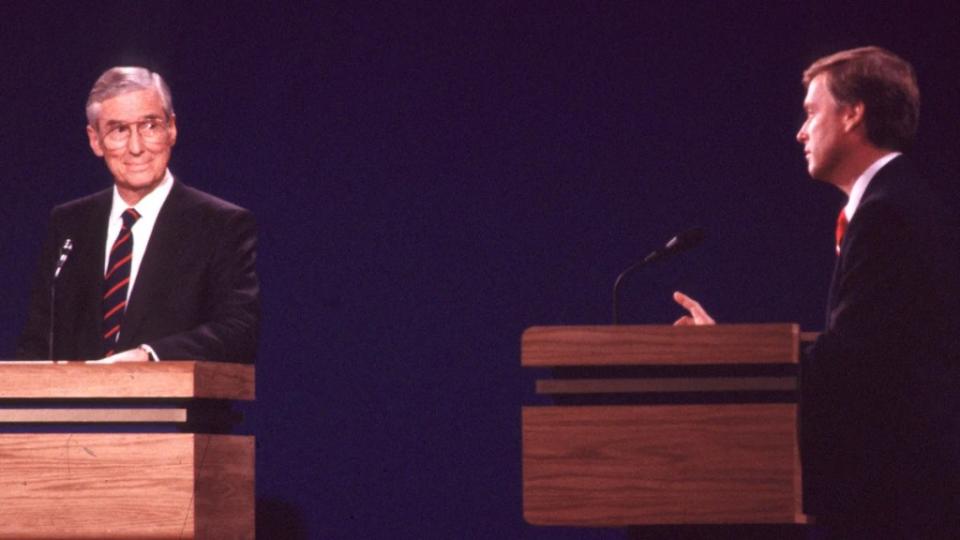 VP candidate Lloyd Bentsen zinged rival Dan Quayle in 1988 (CREDIT: Steve Liss/ Getty Images)