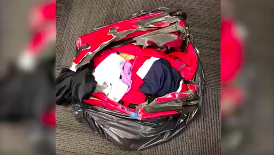 Woman finds suitcase shredded and burned in garbage bag at Chicago airport