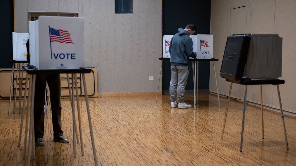 Voters cast their ballots at the Hillel Foundation in Madison, Wisconsin, on November 8, 2022. - Jim Vondruska/Getty Images