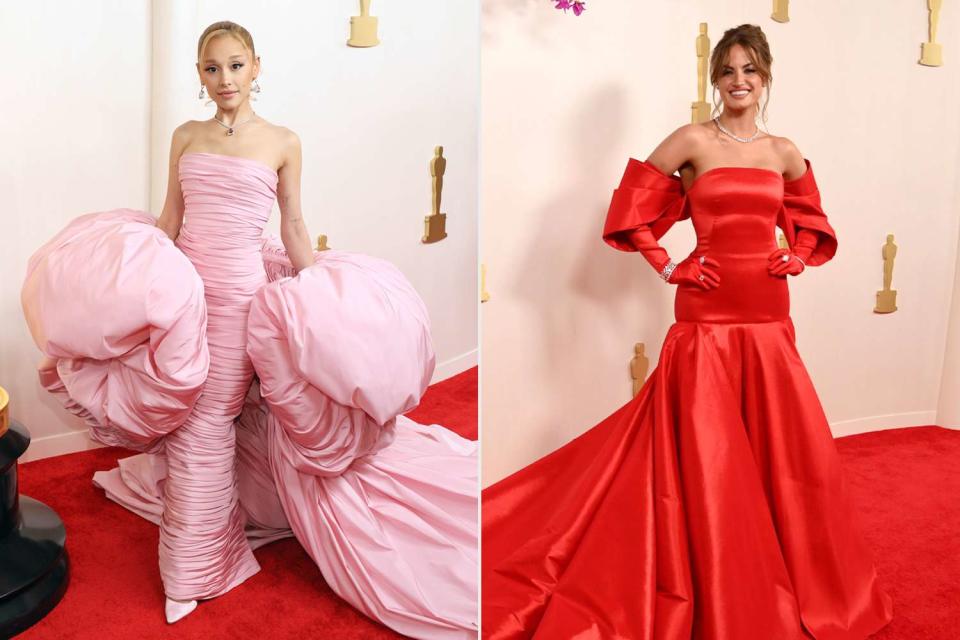 <p>Rodin Eckenroth/Getty Images; George Pimentel/Shutterstock</p> Ariana Grande and Haley Kalil attend the 2024 Oscars.