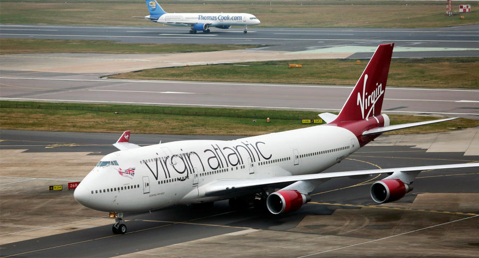 Virgin Atlantic plane on tarmac.