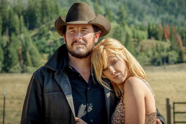 <p>Danno Nell/Paramount/Kobal/Shutterstock </p> Cole Hauser as Rip Wheeler and Kelly Reilly as Beth Dutton on 'Yellowstone'