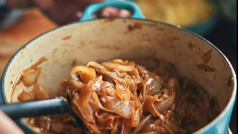 Caramelized onions in Dutch oven