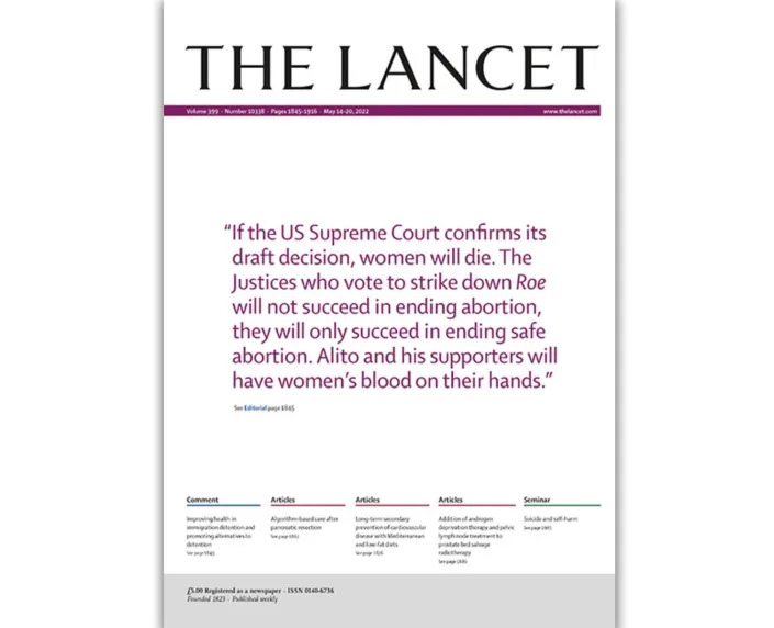 The cover of the Lancet&#39;s May 14 issue. (The Lancet)