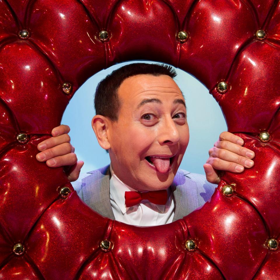 A promotional photo of Paul Reubens as his character Pee-wee Herman after a performance of "The Pee-wee Herman Show" on Broadway.