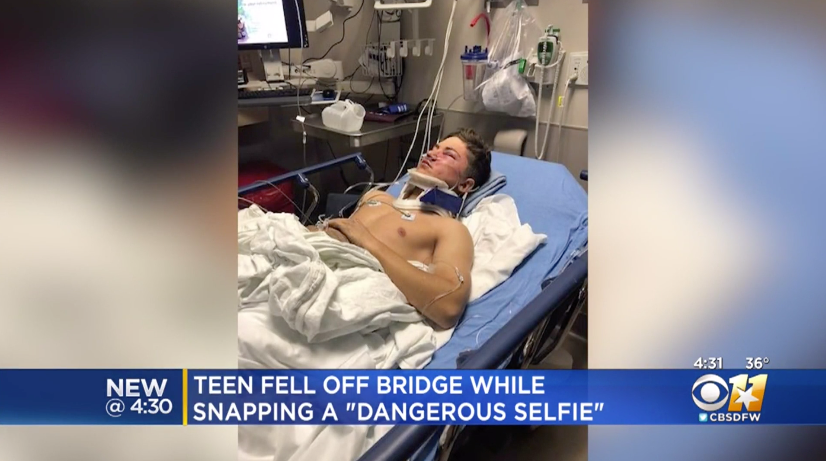 Teen falls 50 feet off bridge when attempting a dangerous selfie. (Photo: KTVT)