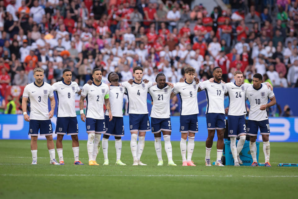 英格蘭在8強賽時與瑞士激戰到點球大戰才分出勝負，能夠5點都進的英格蘭，不管生理心理都做足了準備。(Photo by Jonathan Moscrop/Getty Images)