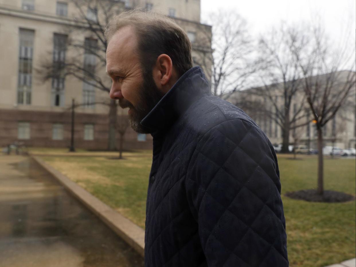 Former Trump Aide Rick Gates attends a hearing on his fraud, conspiracy and money-laundering on 7 February 2018 in Washington, DC: Aaron P. Bernstein/Getty Images