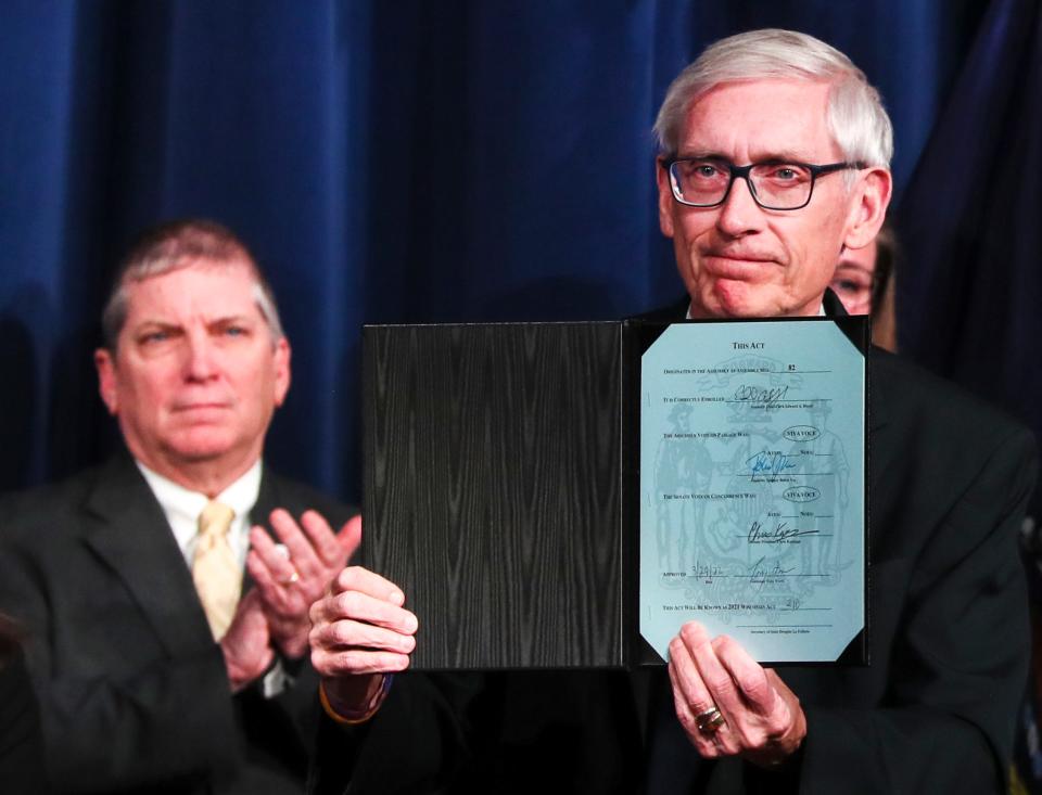 Gov. Tony Evers signed the Kai-11 bill into law  March 29 at Waukesha North High School, a measure aimed at educating parents and coaches on the dangers of sudden cardiac arrest in youth by using EKG testing. Waukesha North student athlete Kai Lermer died three years earlier of an undiagnosed heart condition.