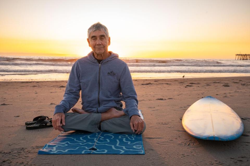 The master, doing a little bit of meditation work <p>Gabriel Rovick/Manduka</p>