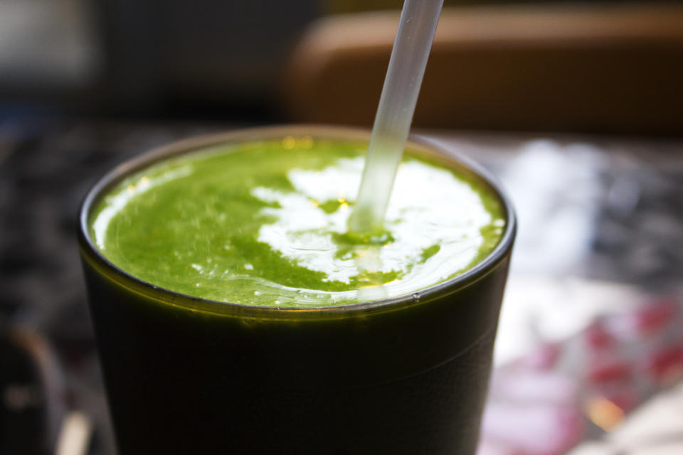"I always eat one of three breakfasts:  1. Green smoothie: I blend 1 cup of spinach, 1 cup of kale, 1/2 a banana, a small handful almonds, 3 to 5 raw Brazil nuts, 1 teaspoon cinnamon, 1 to 2 tablespoons cacao or carob powder and 1/2 a can of full-fat coconut milk  2. Protein: I combine 2 to 3 large scoops of vegan protein with 4 to 6 ounces full-fat coconut milk (unsweetened), 1 to 2 tablespoons of almond butter, 1 teaspoon cinnamon, a handful of organic coconut flakes (unsweetened) and a tablespoon of chia seeds. I like to eat, not drink this, so I simply stir it all together with a spoon.  3) If I have more time, I scramble or fry 2 to 3 eggs from organic, pastured hens in grass-fed butter, ghee, olive oil or coconut oil. On the side, or heated along with the eggs, I include a large serving of dark leafy greens (bok choy, spinach, kale, Swiss chard, mustard greens, etc.), and for added healthy fats, a handful of olives or 1/2 of an avocado, sliced. I add sea salt and pepper to taste and serve with fresh sliced tomato, and often eat wrapped in nori seaweed."  <em>-- <a href="http://getfitguy.quickanddirtytips.com/" target="_blank">Ben Greenfield</a>, fitness and triathlon expert, Get-Fit Guy podcast host</em>