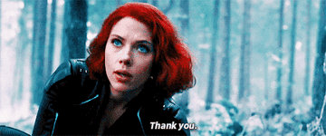 black widow saying, thank you