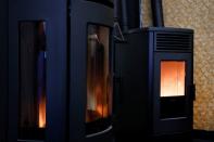 Pellet stoves are seen at a store in Wormer