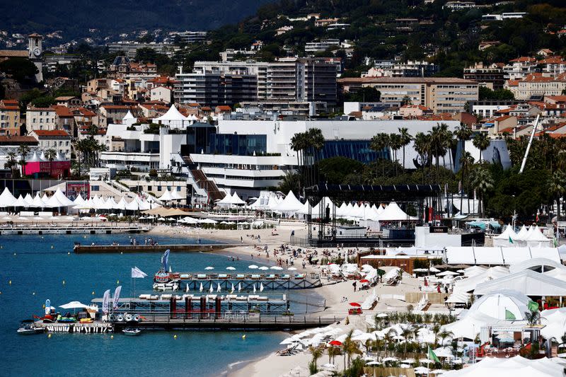 FILE PHOTO: A beach on the Croisette is pictured in Cannes