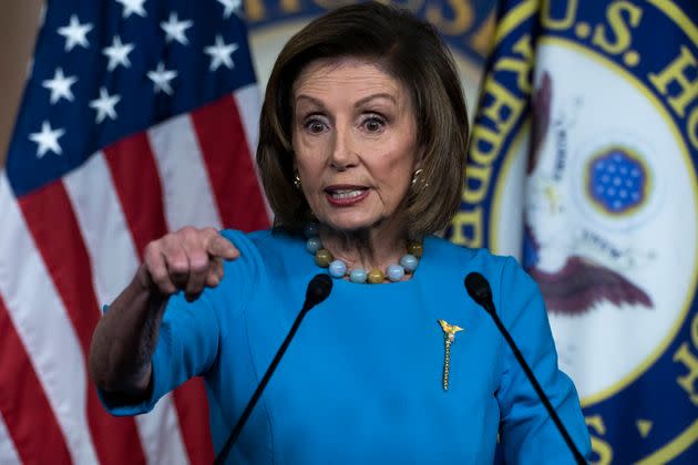 A Florida man has pleaded guilty for stealing Speaker of the House Nancy Pelosi's lectern during the Jan. 6 Capitol riot. (Photo: Tom Williams via Getty Images)